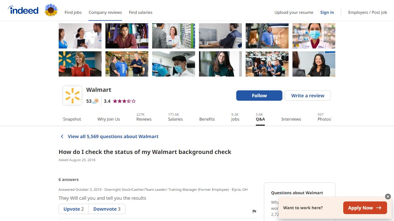 How do I check the status of my Walmart background check